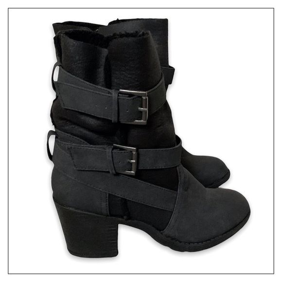NEW Report Black Yurick Fold Down Vegan Booties - Picture 3 of 8